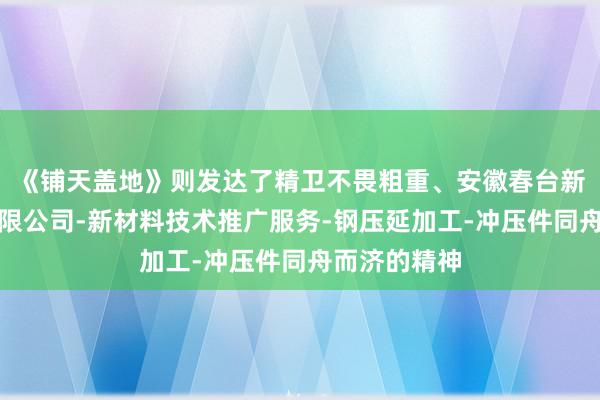 《铺天盖地》则发达了精卫不畏粗重、安徽春台新材料科技有限公司-新材料技术推广服务-钢压延加工-冲压件同舟而济的精神