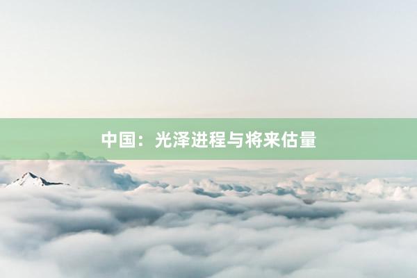 中国：光泽进程与将来估量